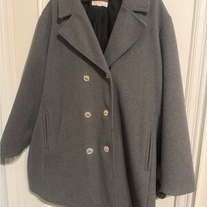 Joe Fresh Charcoal Double-Breasted Pea Coat